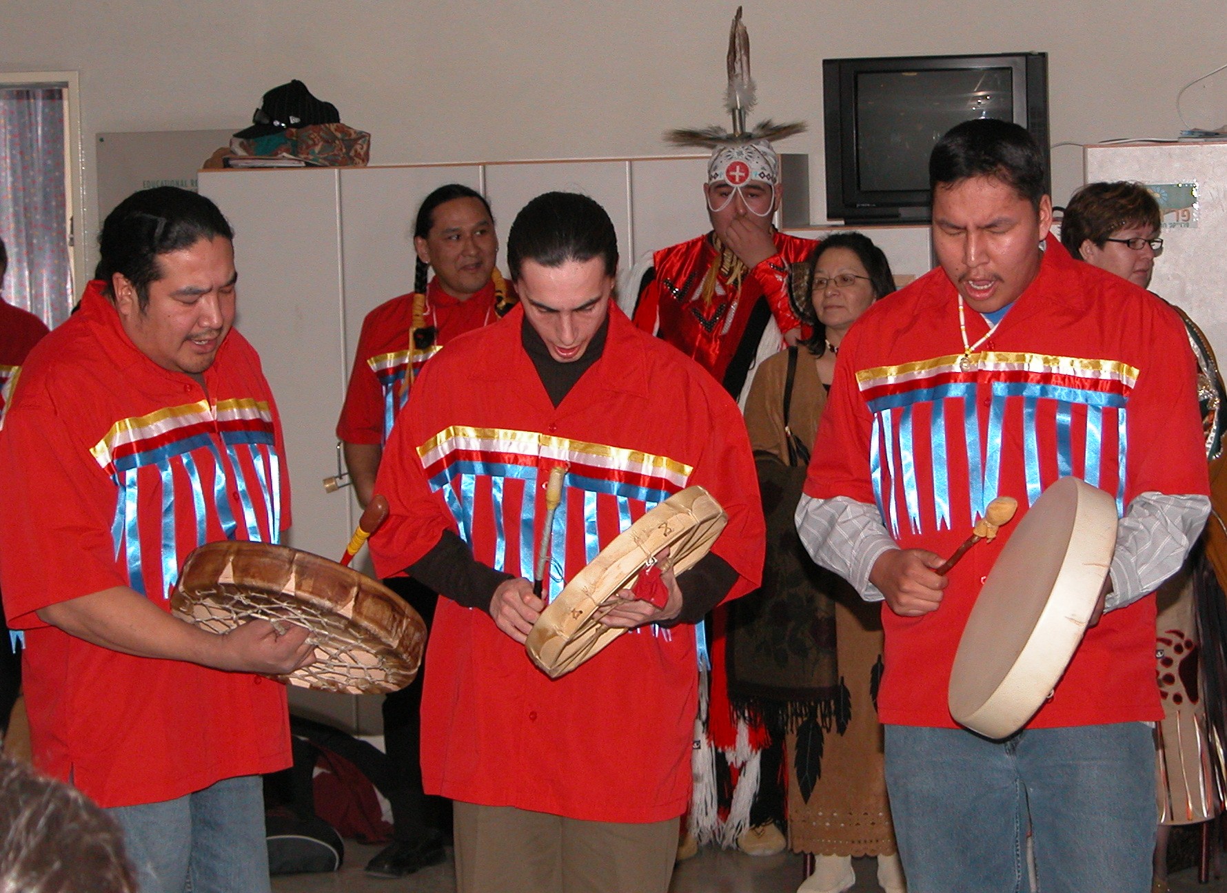 Cree drummers in Jerusalem Hospital, Israel